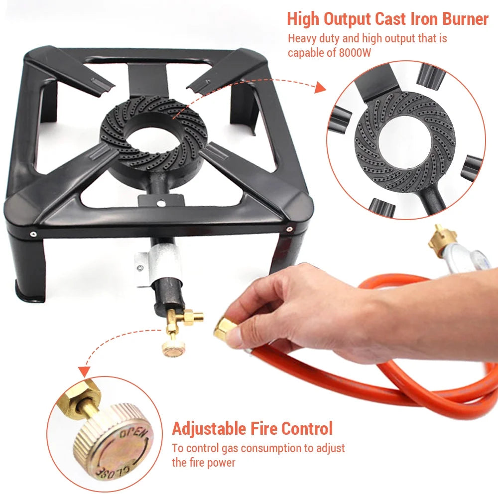 Cast Iron Camping Stove Portable Gas Stove Propane Stove Compact Cooktop F816