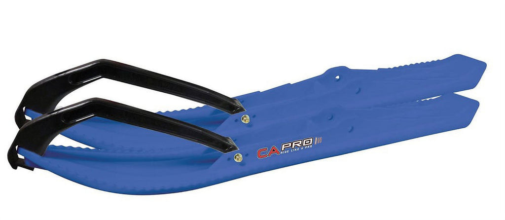 Blue Snowmobile Skis with 4" Round Bars Complete Kit P7238