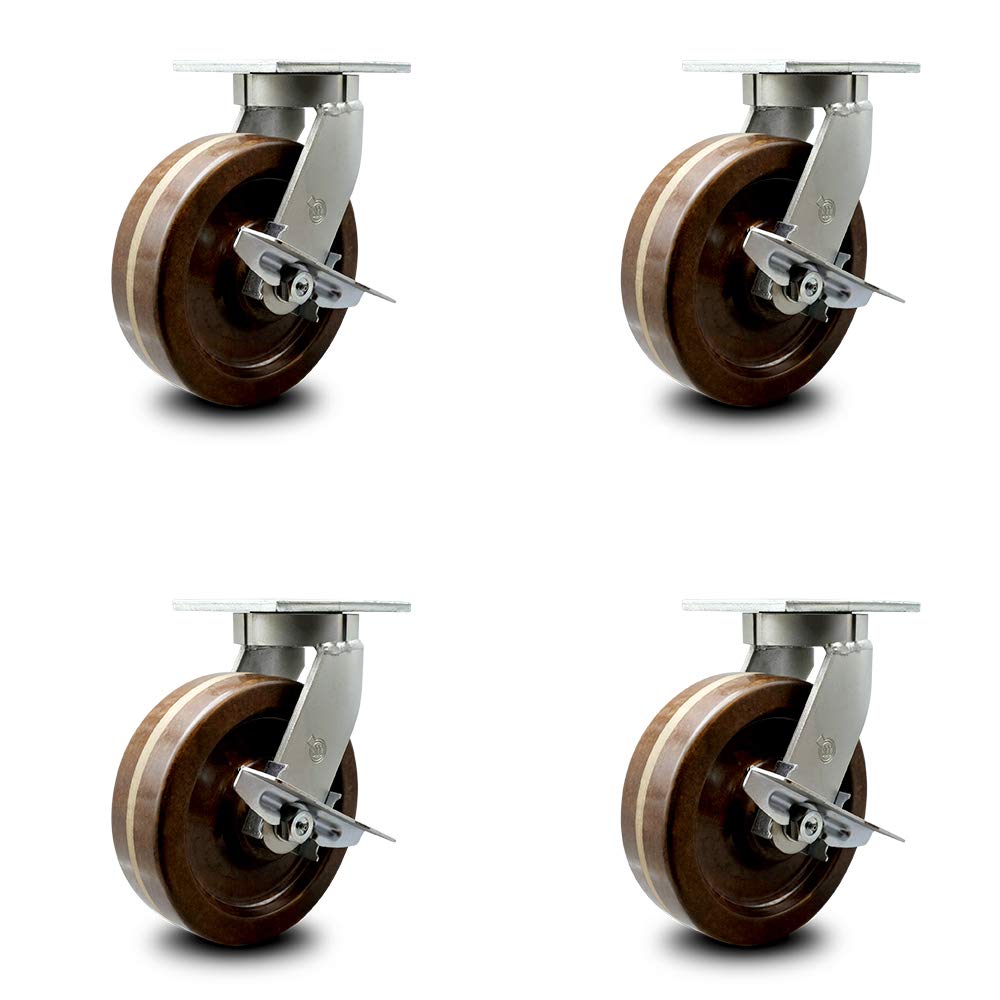 8” x 3” High Temperature Phenolic Swivel Caster X150