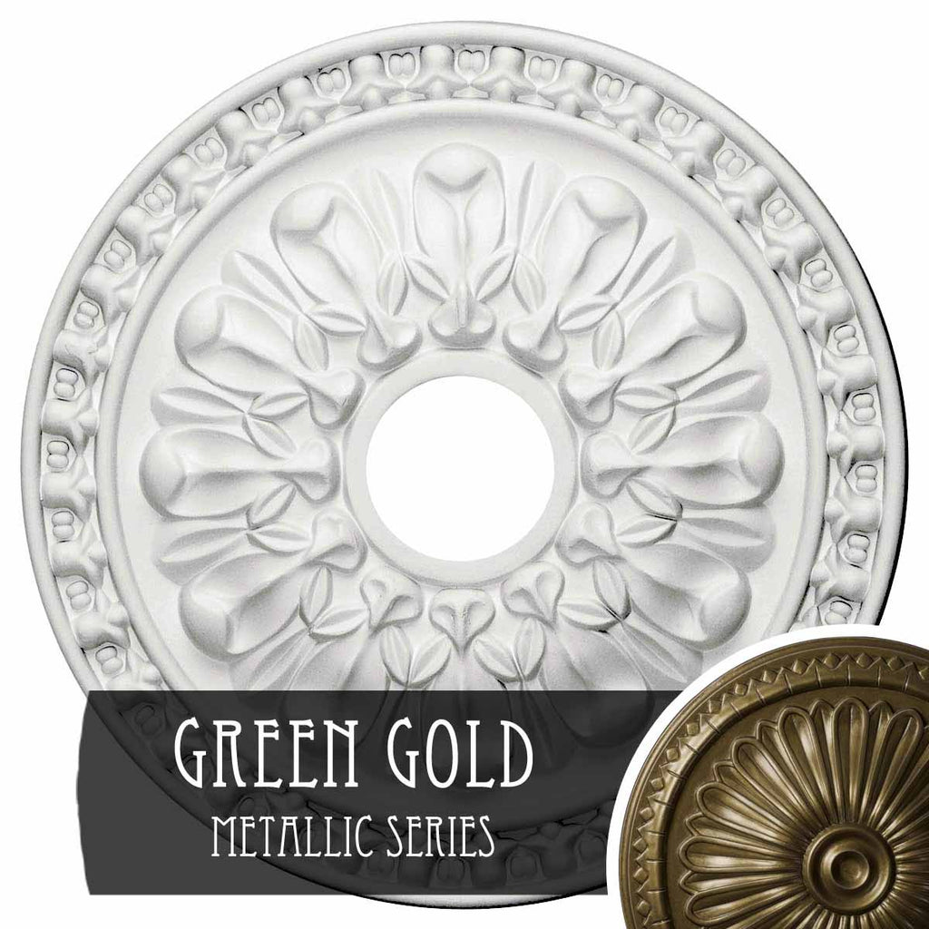 Green Gold Hand-Painted Ceiling Medallion B6142