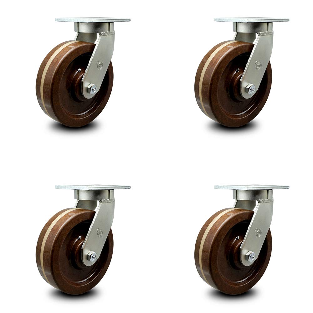 8” x 3” High Temperature Phenolic Swivel Caster X150