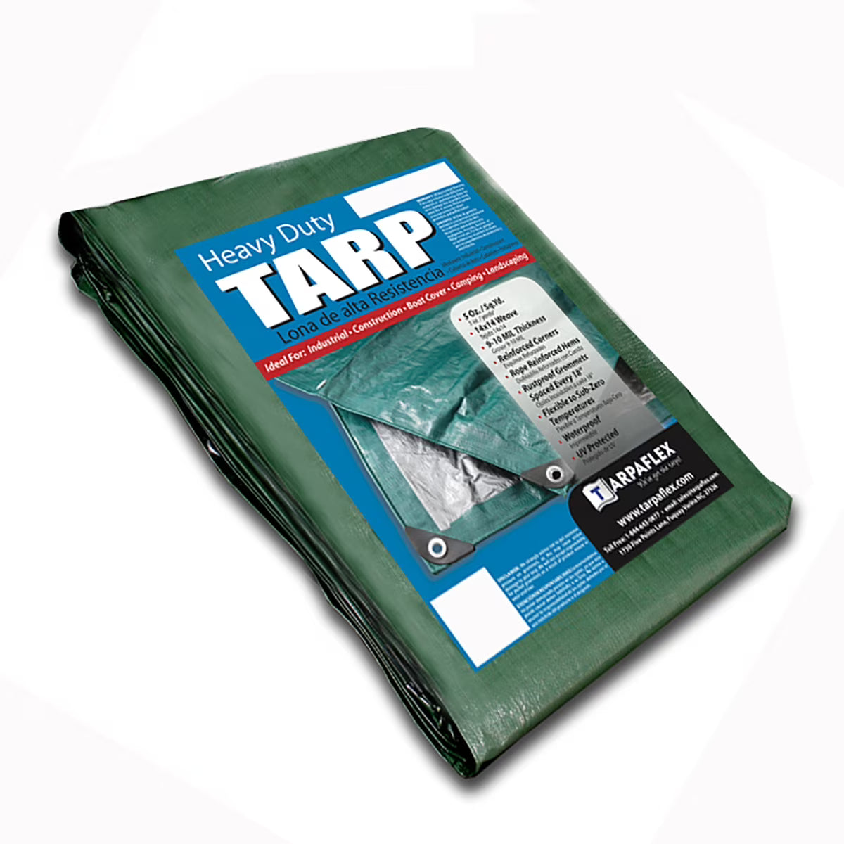 Green/Silver Heavy Duty Polyethylene Tarp, 12’ x 14’, 5 oz. I993
