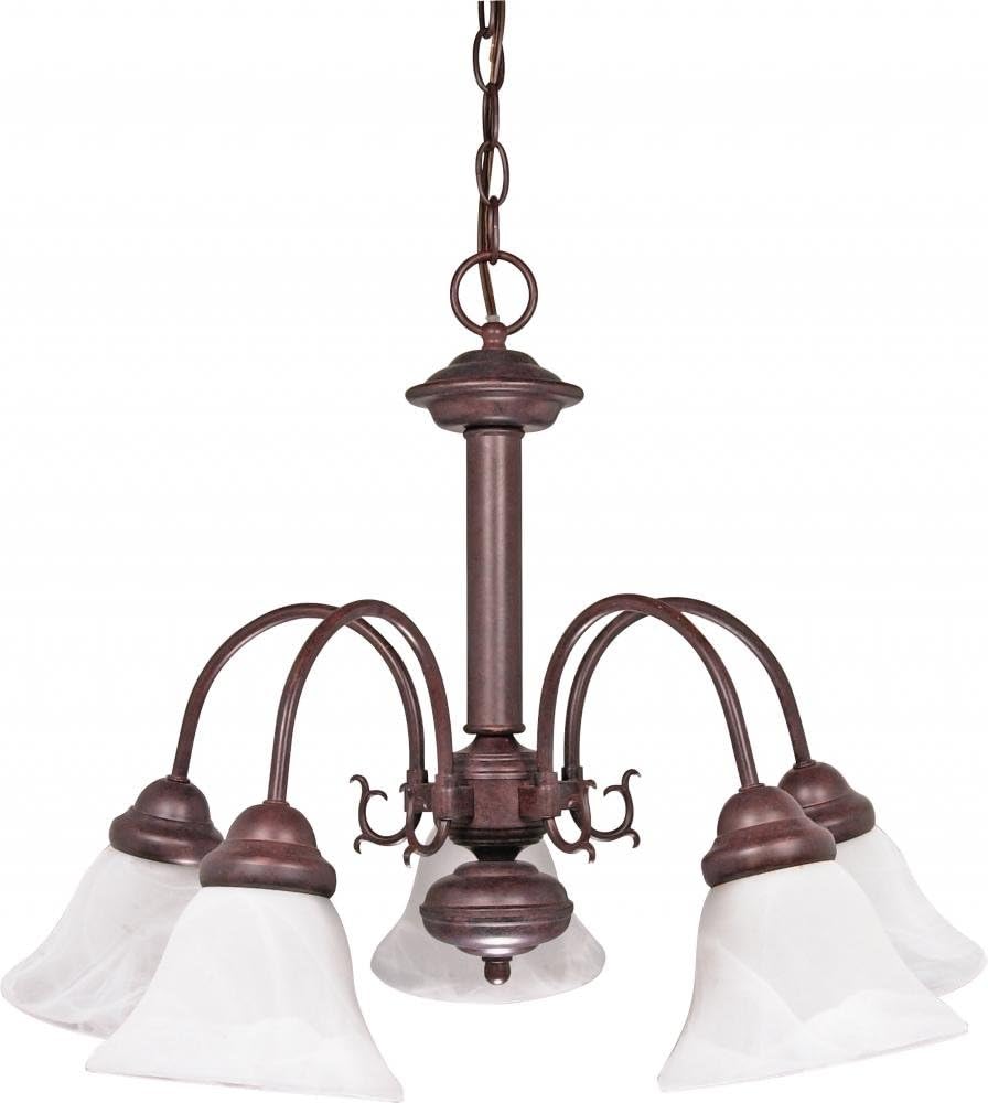 Five Light Chandelier, 24 in, Brass-Polished/Cast N29421