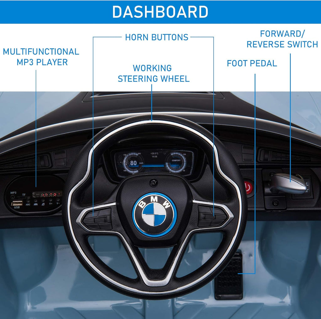 Blue BMW I8 Coupe Electric Kids Ride-On Car 6V Battery Powered Toy with Remote Control Y200277