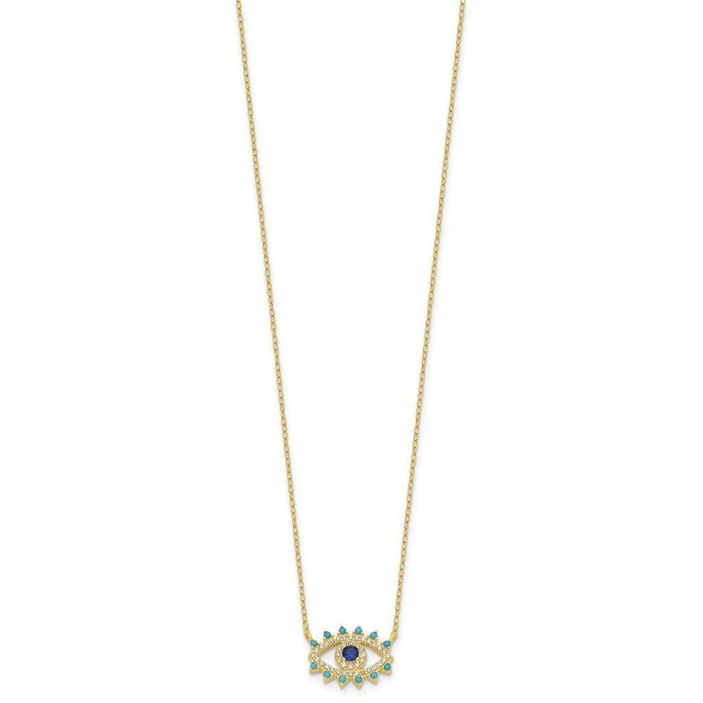 18 Inch 925 Sterling Silver Evil Eye Necklace K2052