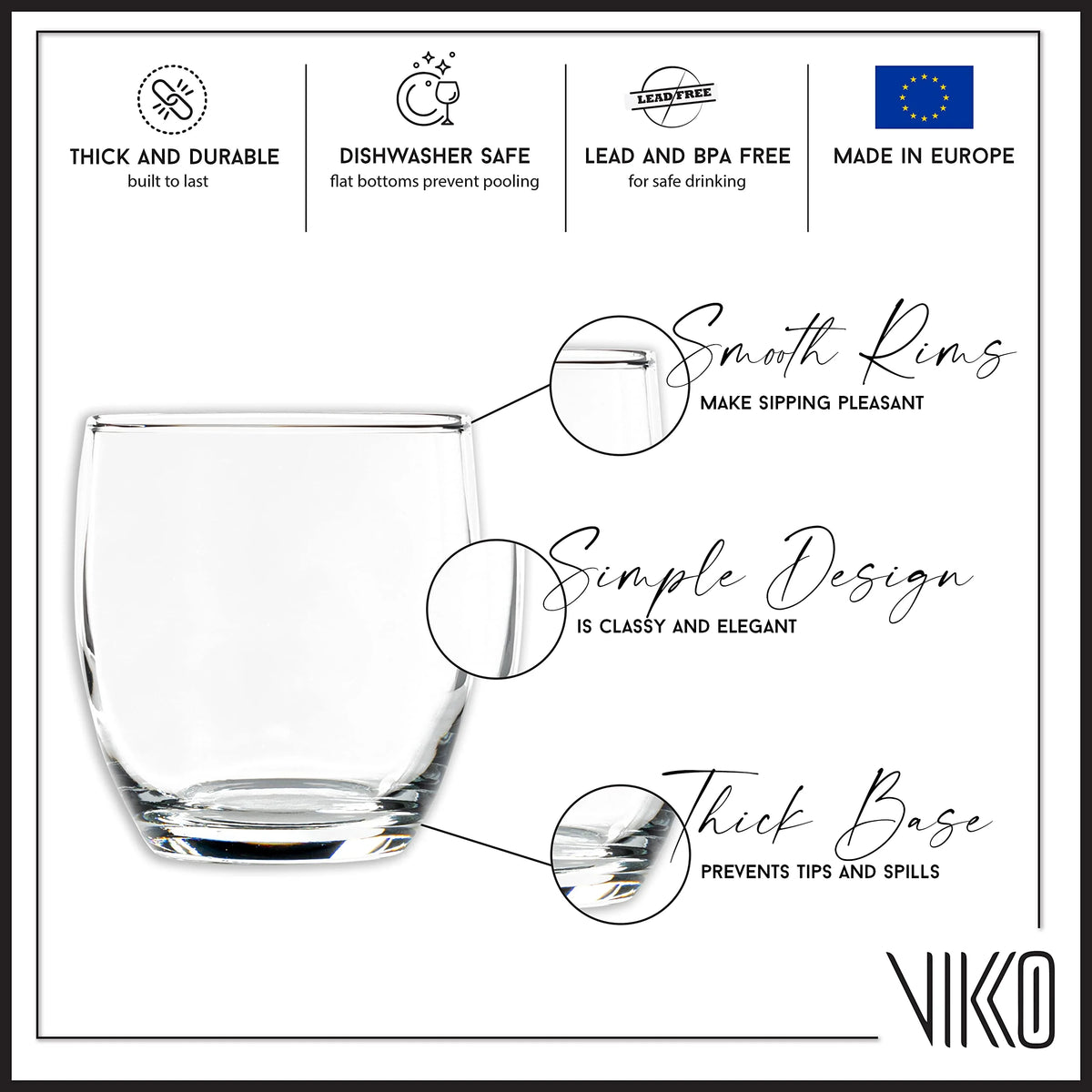 8.3 Ounce Clear Glass Tumblers Set of Six A74461