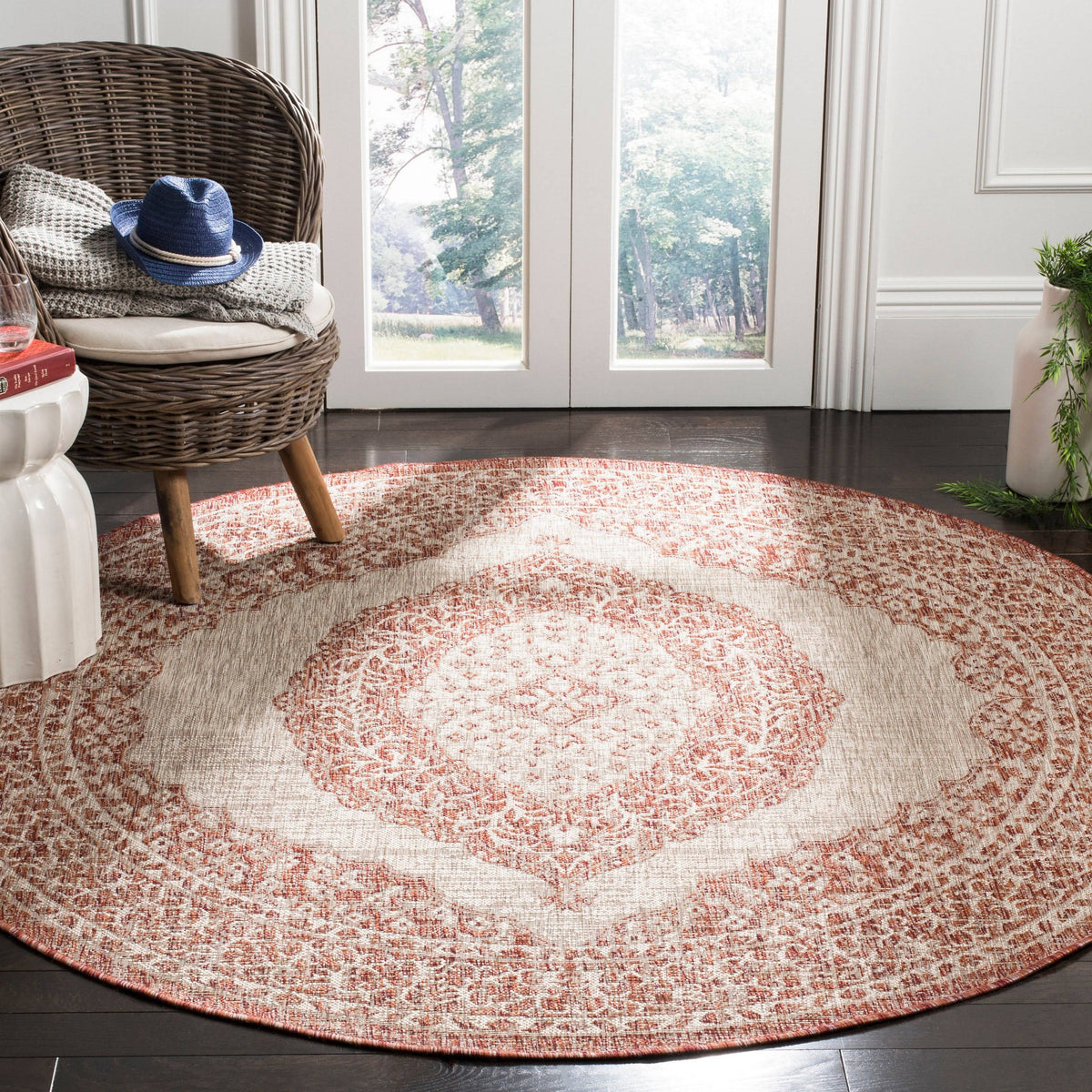 Light Beige Light Brown Courtyard Rug W768