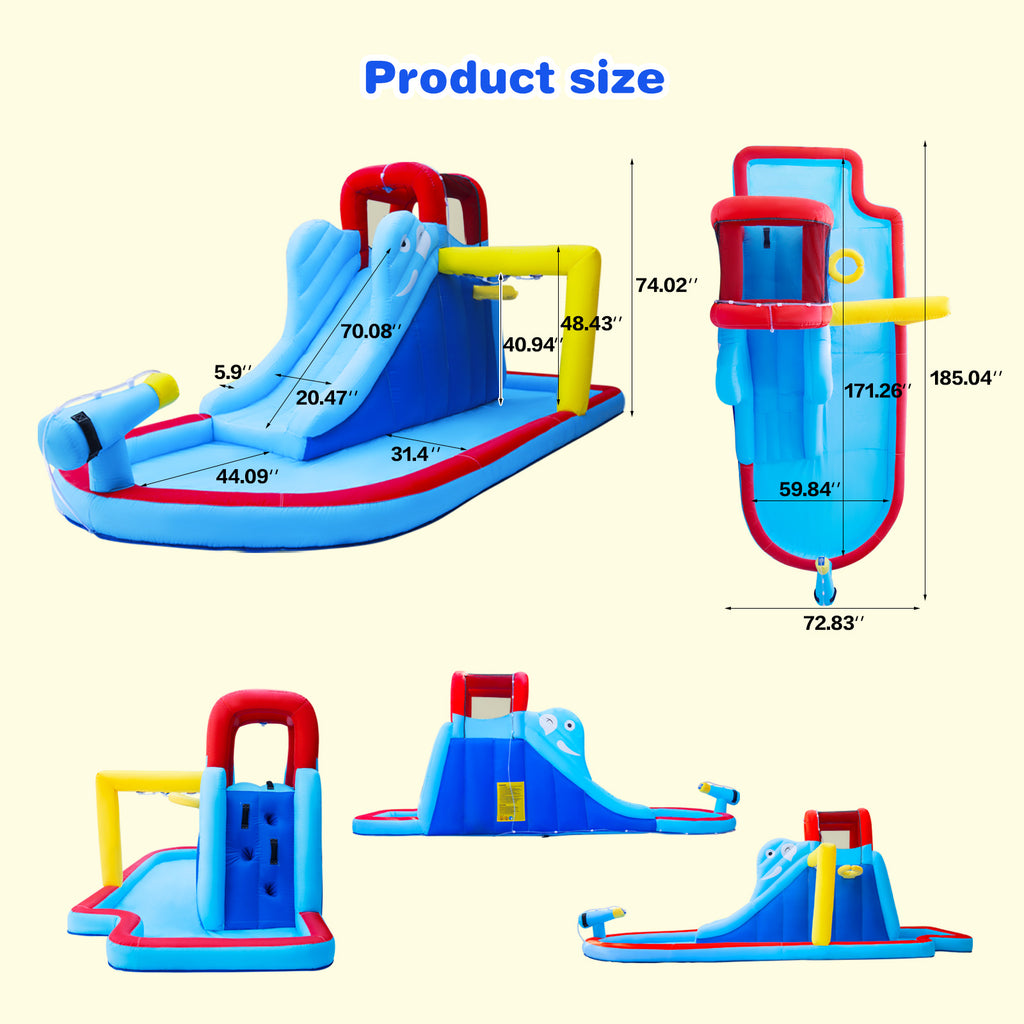Kids Inflatable Water Slide Bouncer Castle with Splash Pool U334