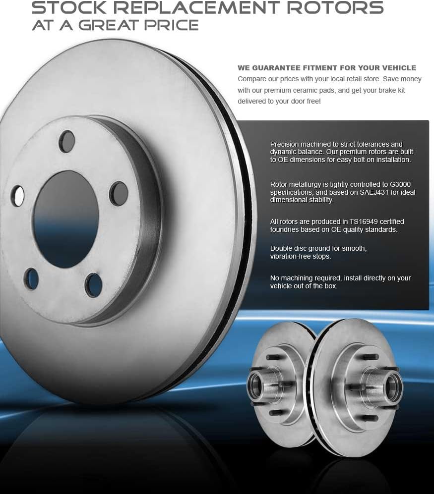 6 Lug Brake Rotors and Brake Pads with Clips G444127