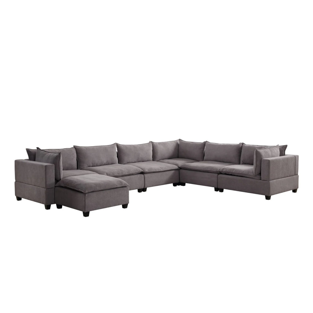 Light Gray 7-Piece Modular Sectional Sofa Chaise J32761