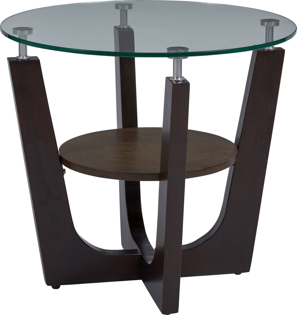 Espresso Round Glass Top End Table H8910