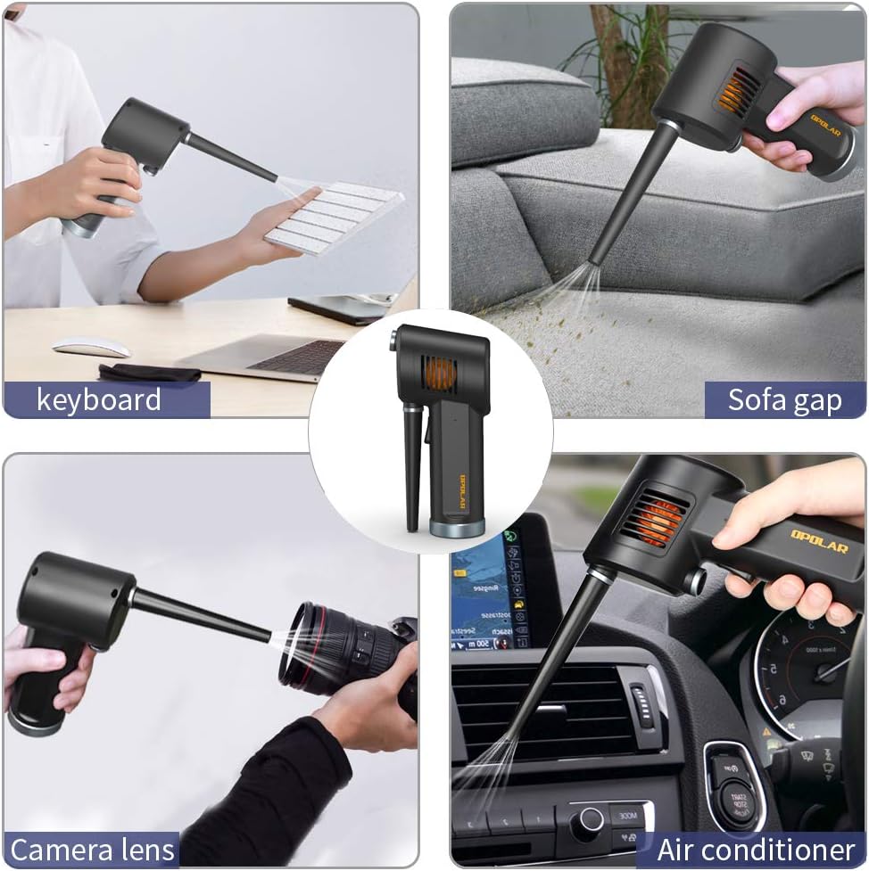 Compressed Air Duster, 33000 RPM Electric Air Can, 6000mAh Rechargeable Battery K4424