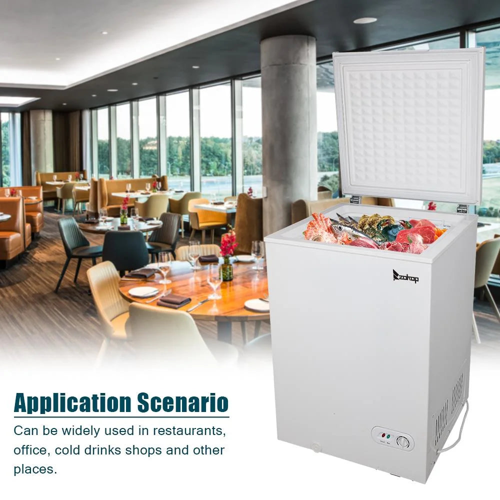 White Single Door Chest Freezer V7508