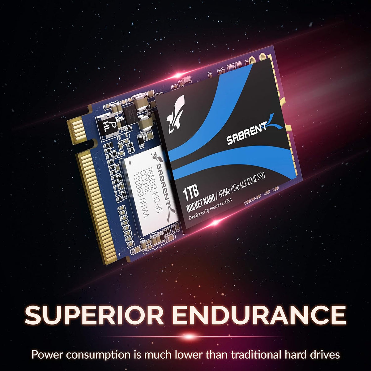 1TB Rocket NVMe PCIe M.2 2242 DRAM-Less Low Power Internal SSD V376070