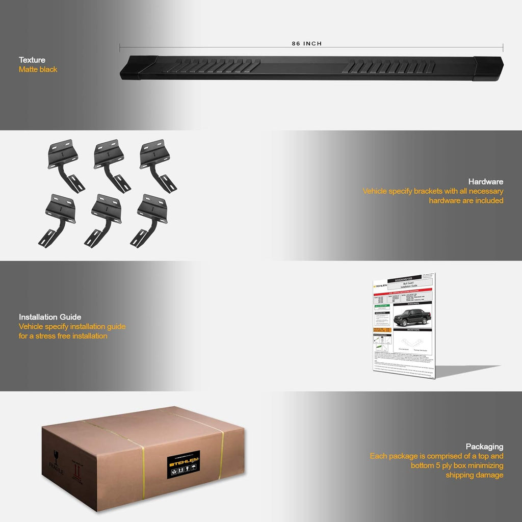 Matte Black Aluminum Running Boards K381