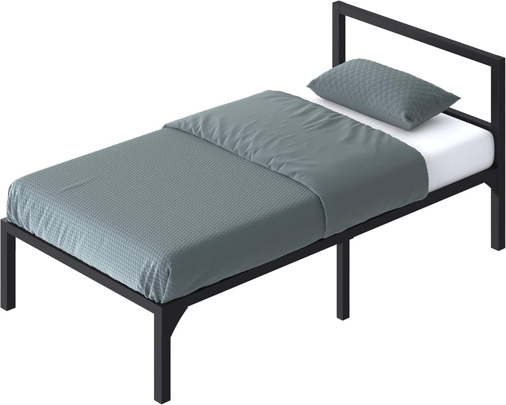 Black Twin Size Metal Bed Frame with Headboard F927