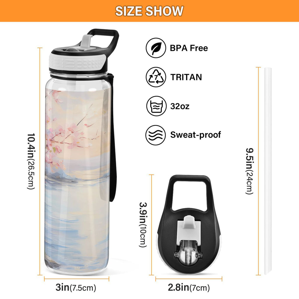 32oz Tritan Leakproof Clear Sports Water Bottle V8979