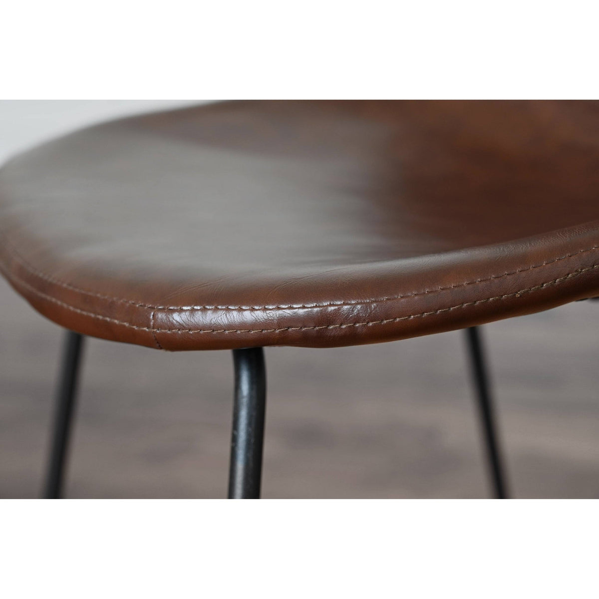 Faux Leather Bar Stool Set of 2 Brown J296