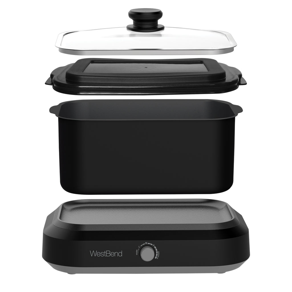 6 Qt. Black Slow Cooker with Non-Stick Surface E1992