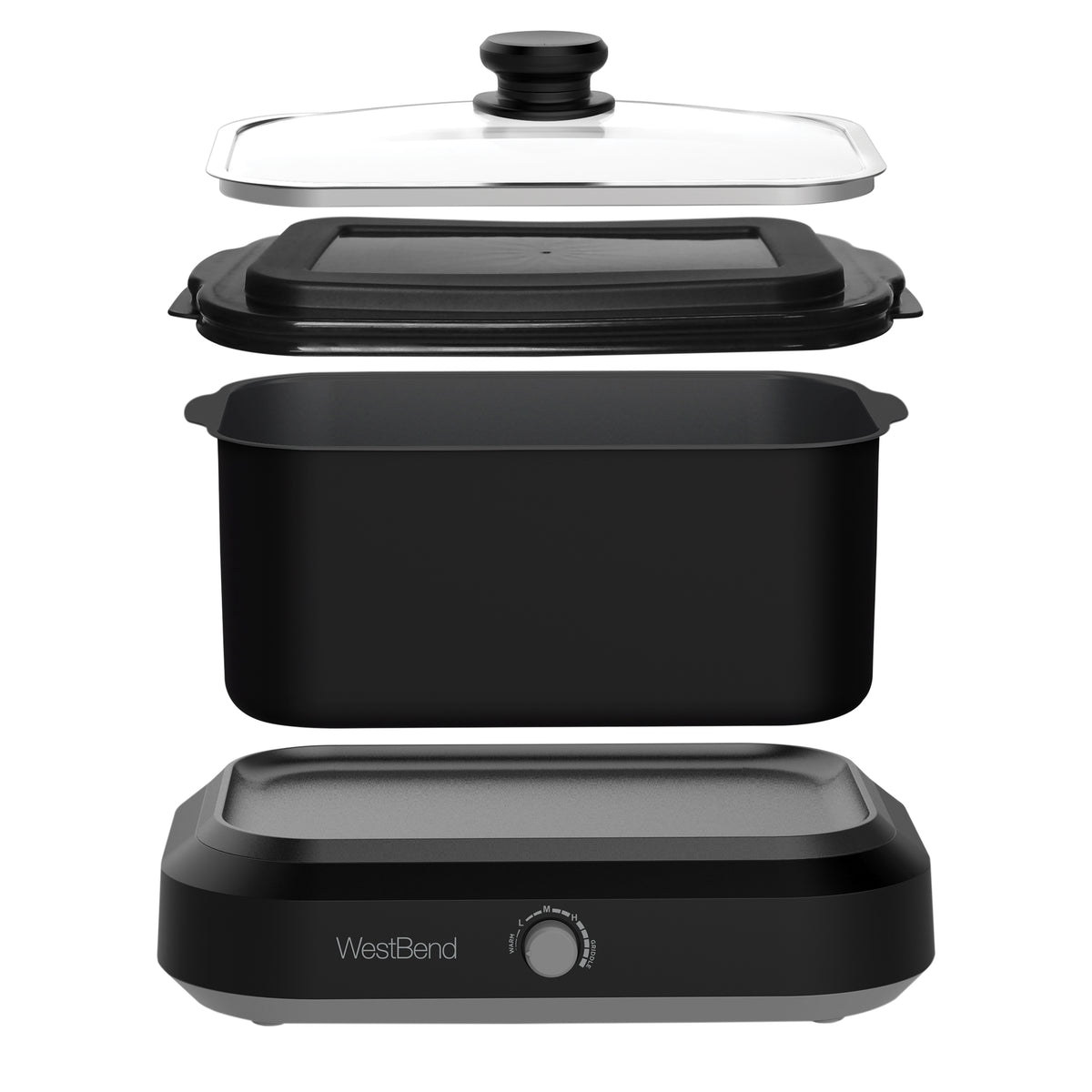 6 Qt. Black Slow Cooker with Non-Stick Surface E1992