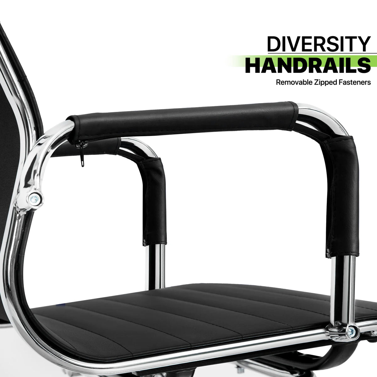 Black PU Leather Ergonomic Mid Back Office Chair L267