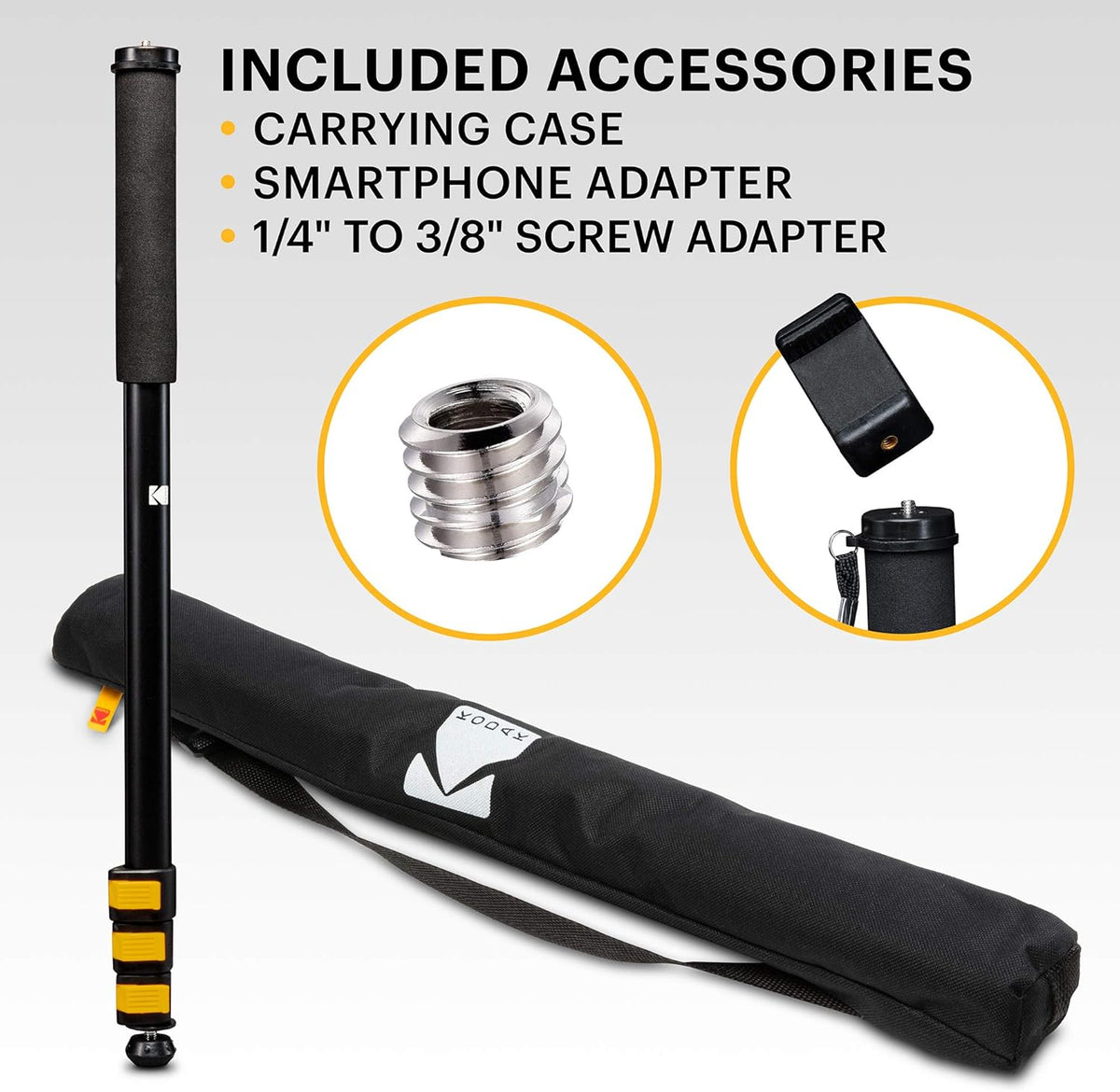72” Lightweight Aluminum Monopod with Smartphone Adapter V180