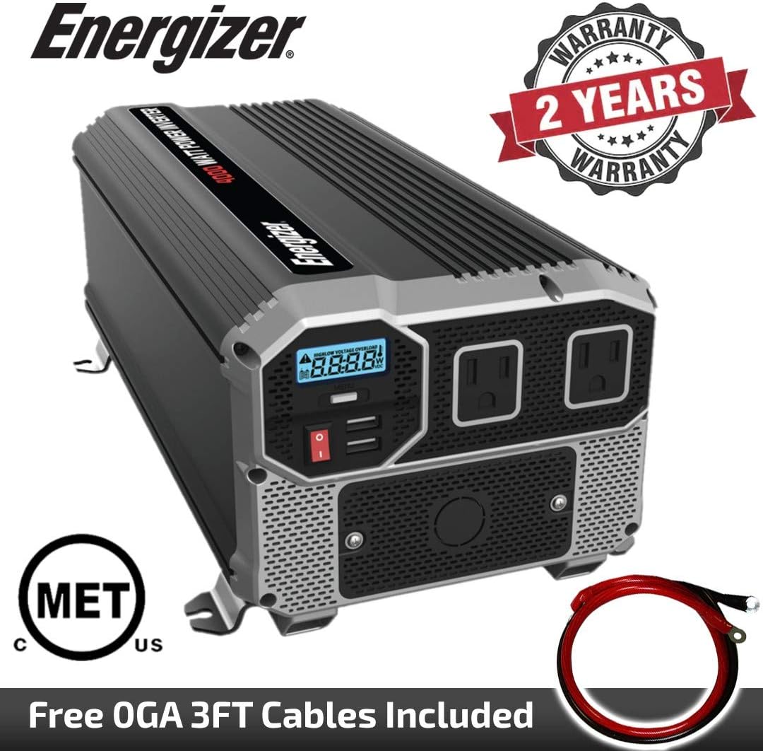 2000 Watts Power Inverter, 12v to 110v, Two AC Outlets, Two USB Ports W73323