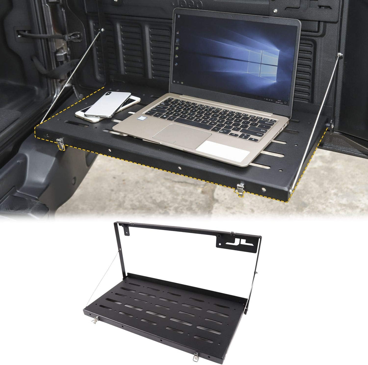 Black Aluminum Alloy Tailgate Table J3900