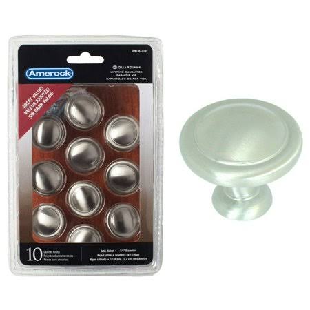 10 Pack Satin Nickel Round Cabinet Knob 1-1/4 inch S60907