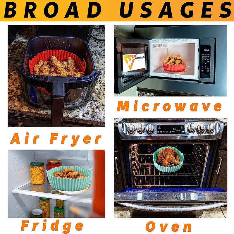 Silicone Air Fryer Liners 8.5 Inch Round 3 Pack Reusable D916977