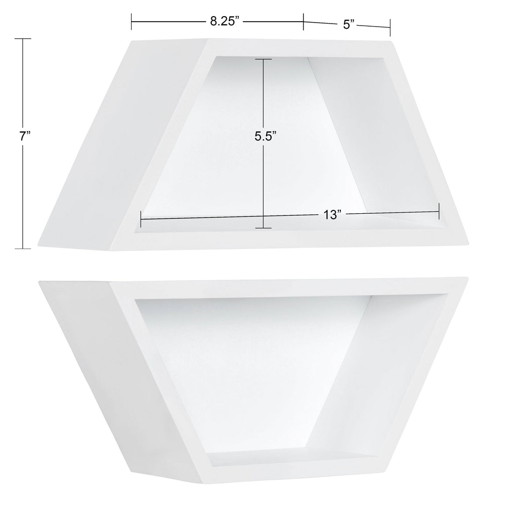 White Wall Shelf Set of 2 D786202