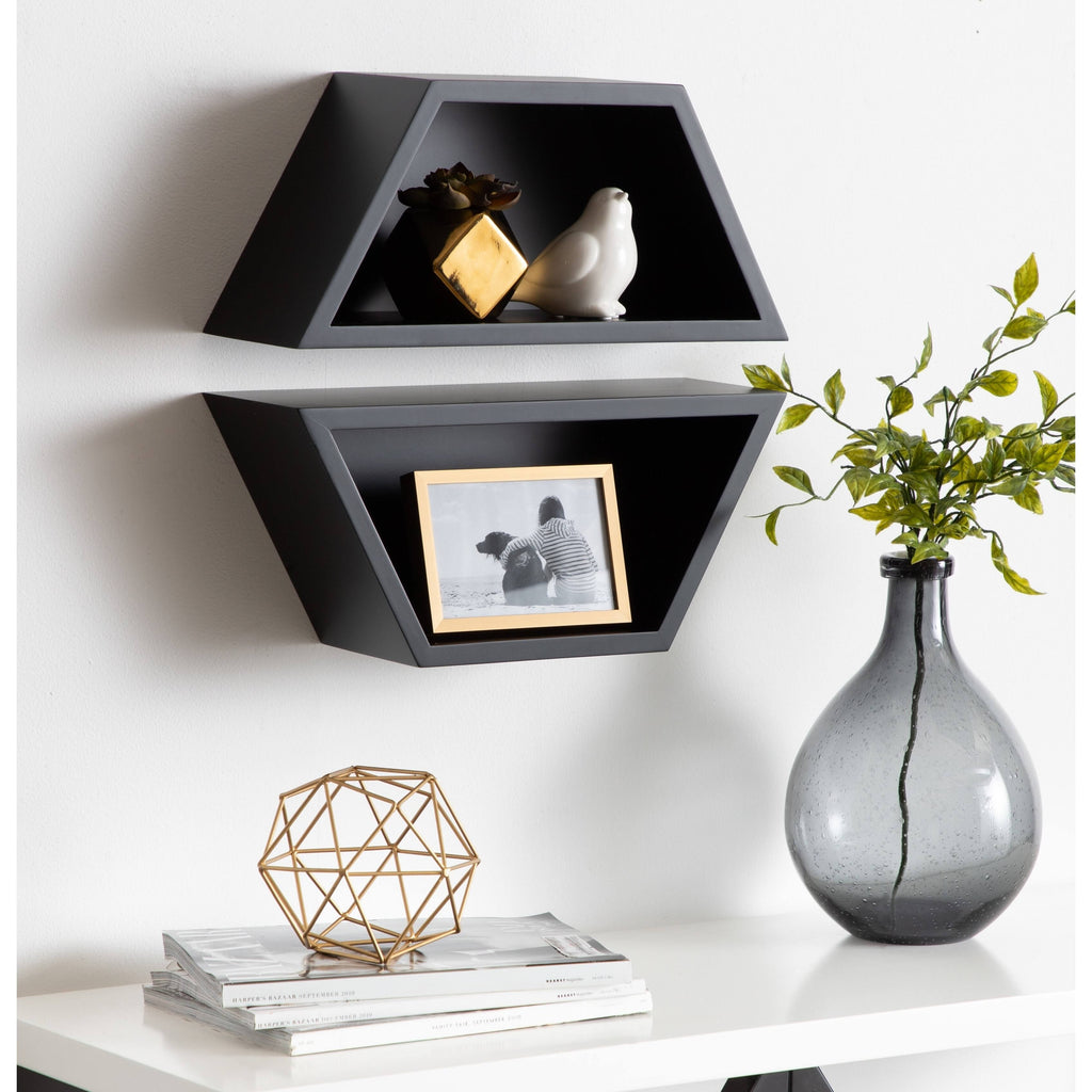White Wall Shelf Set of 2 D786202