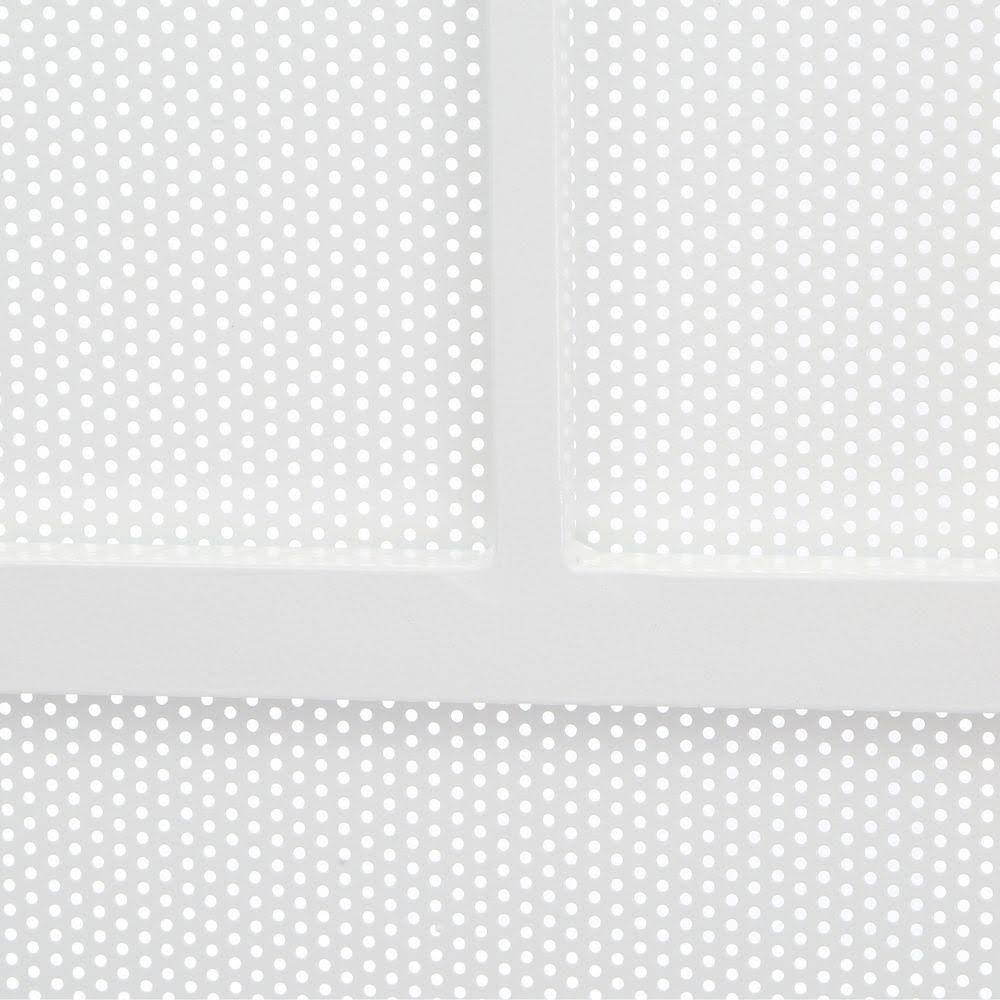 White Surface Mount Outswing Steel Security Door with Perforated Metal Screen E894