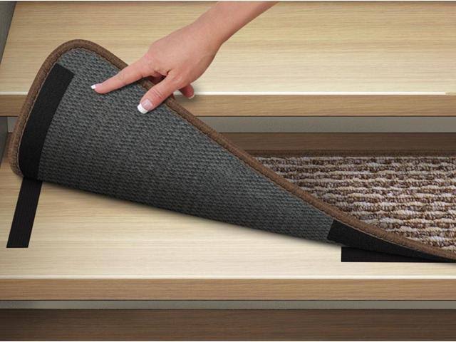 15 Pc Attachable Carpet Stair Treads Praline Brown 8 in. x 27 in. T5500
