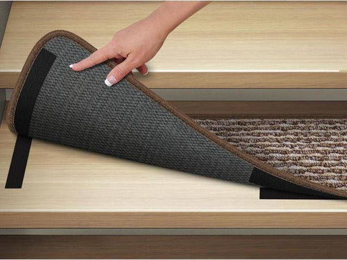 15 Pc Attachable Carpet Stair Treads Praline Brown 8 in. x 27 in. T5500