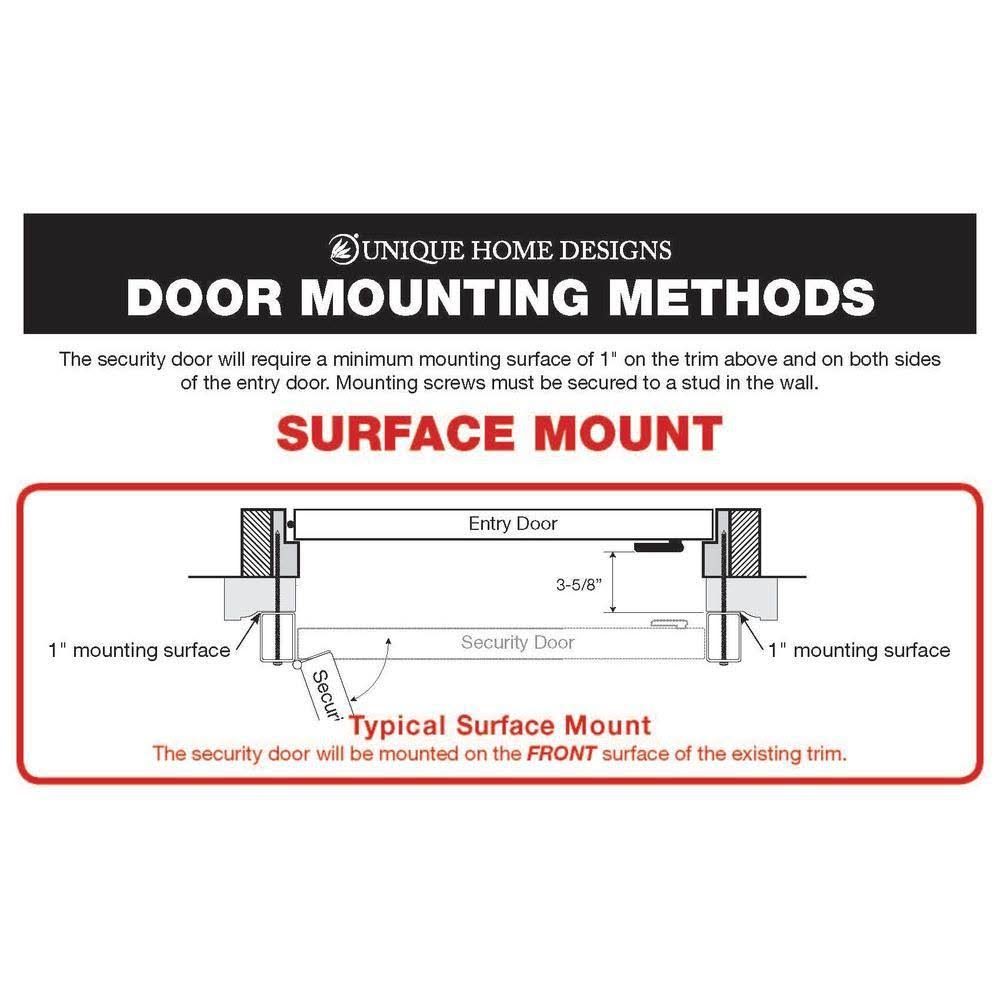 White Surface Mount Outswing Steel Security Door with Perforated Metal Screen E894
