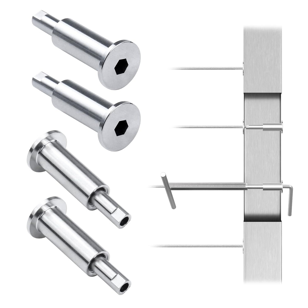 20Pack 1/8 Invisible Cable Railing Kit T316 Stainless Steel Cable Railing Hardware L4526