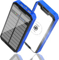 Solar Charger Power Bank 30000mAh 20W QC3.0 Type C Micro USB Wireless Charging IP67 Waterproof External Battery Pack Pack of 2 L105640