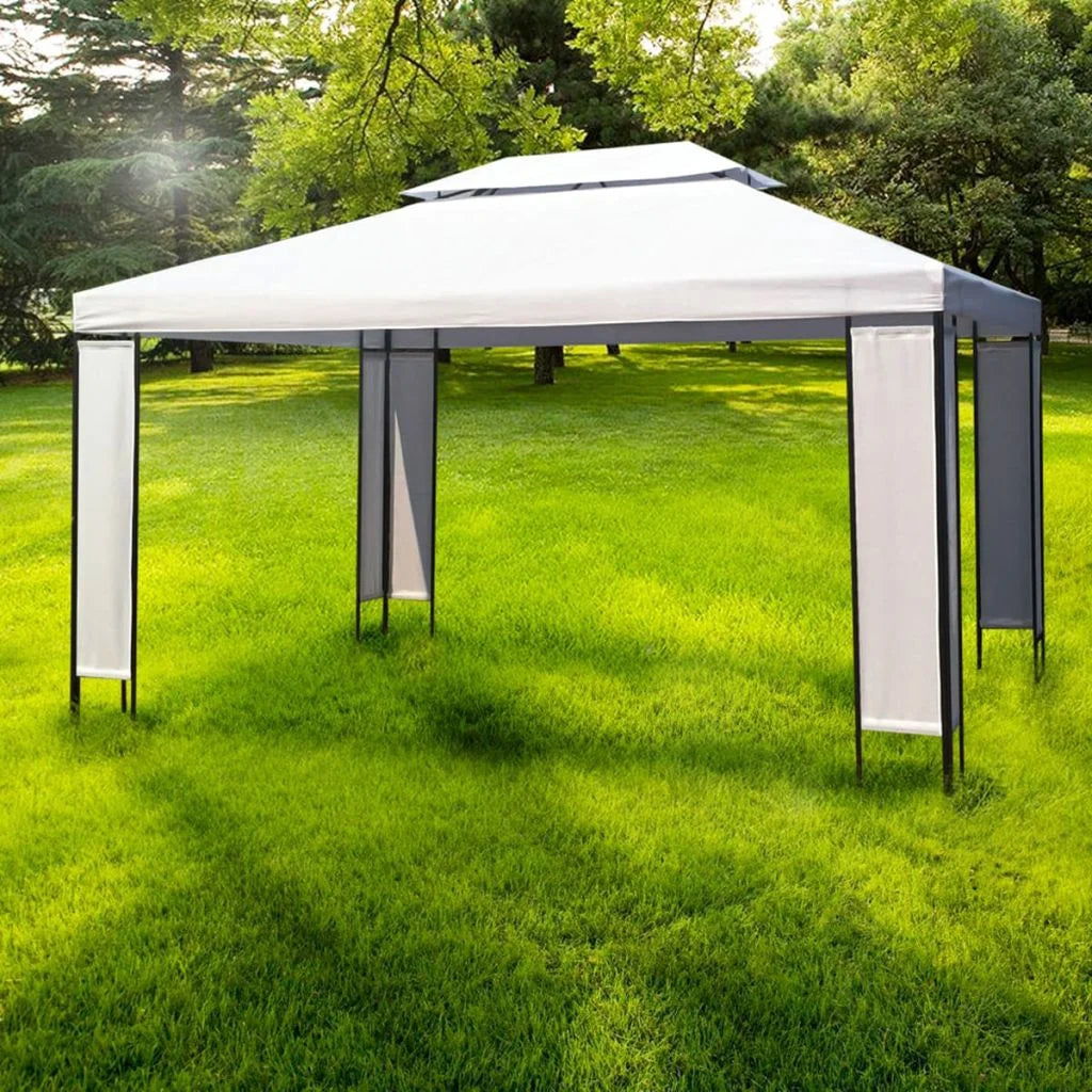 White Steel Frame Garden Canopy Tent Sun Shelter 118.1 x 157.5 Inches C1182
