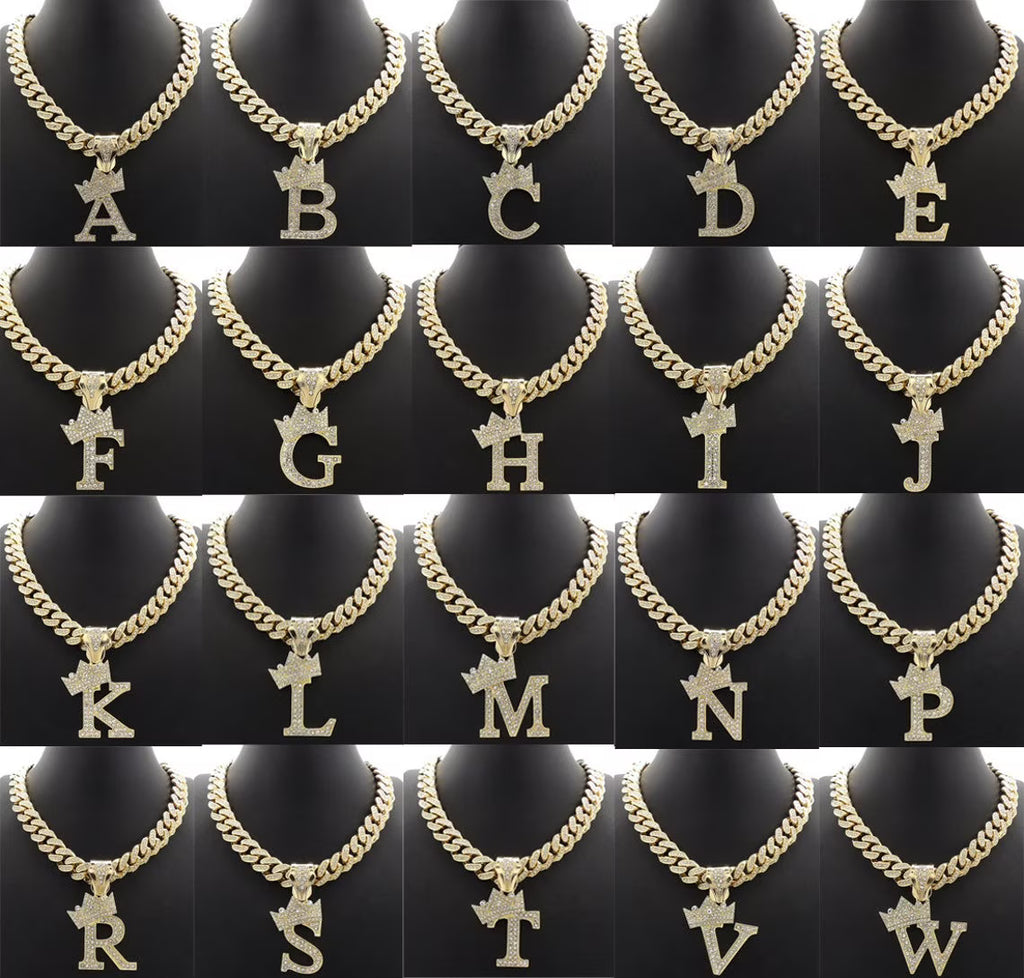 Gold Cuban Chain Necklace with Pendant Y984