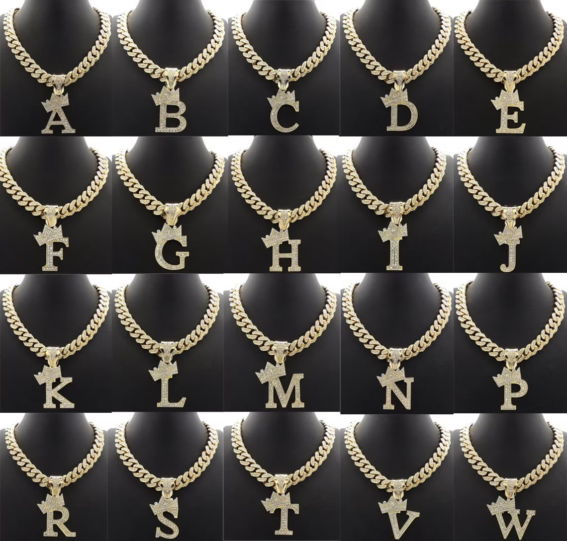 Gold Cuban Chain Necklace with Pendant Y984