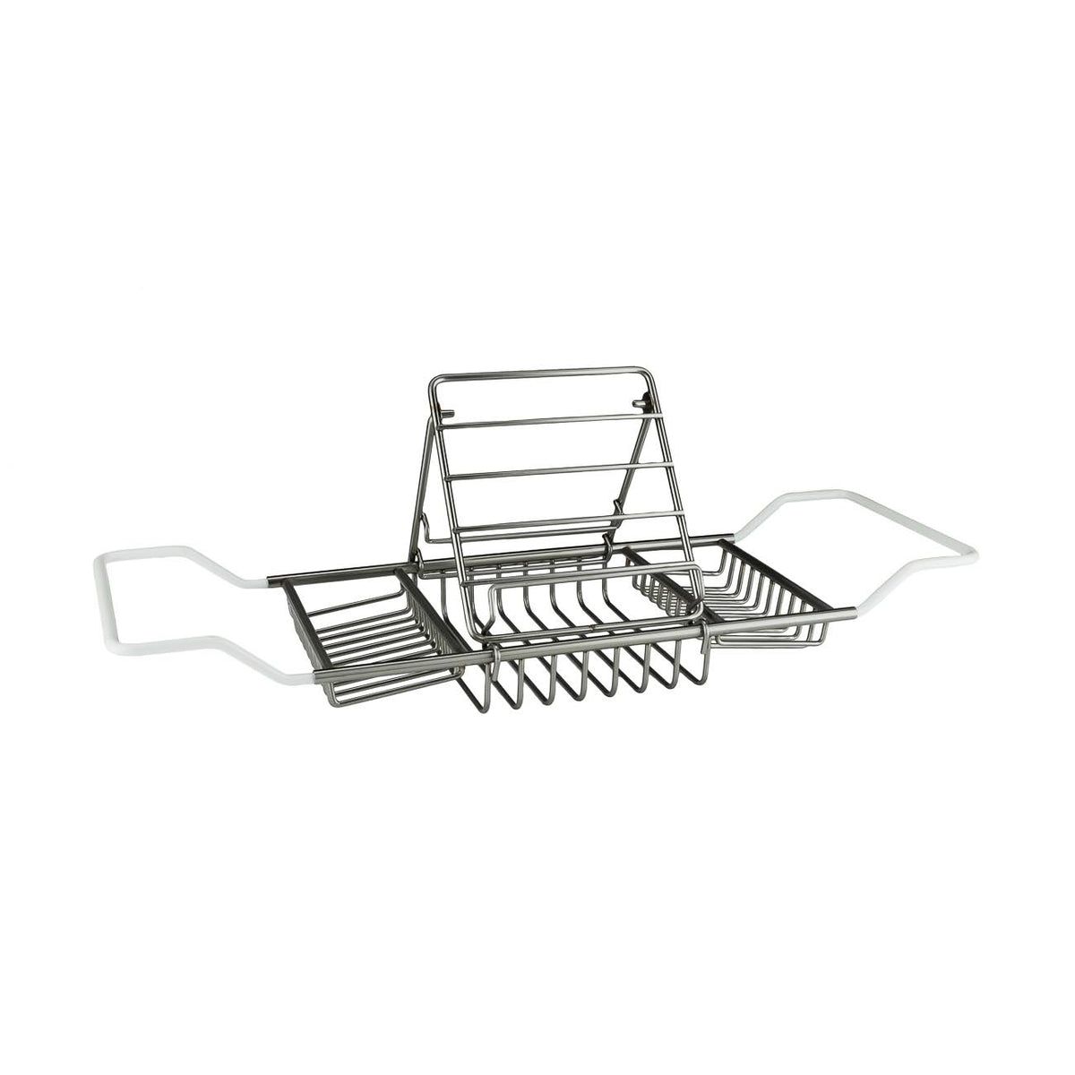 Brushed Nickel Adjustable Tub Caddy with Reading Rack I664197