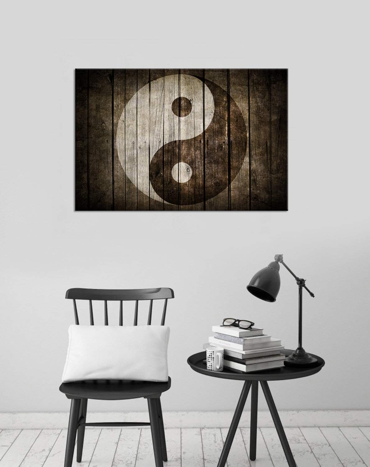 Black and White Yin Yang Symbol Canvas Print 24x36 R7690