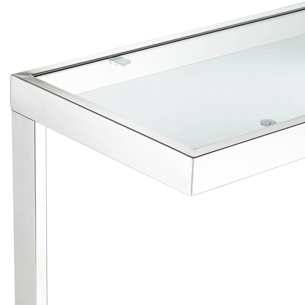 Chrome Glass Shelf Console Table H22263