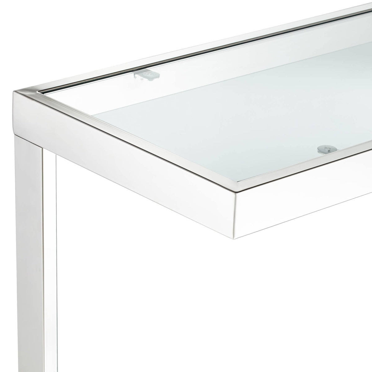 Chrome Glass Shelf Console Table H22263