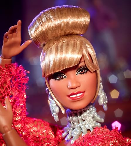 Celia Cruz Queen of Salsa Doll in Red Lace Dress with Golden Microphone A268