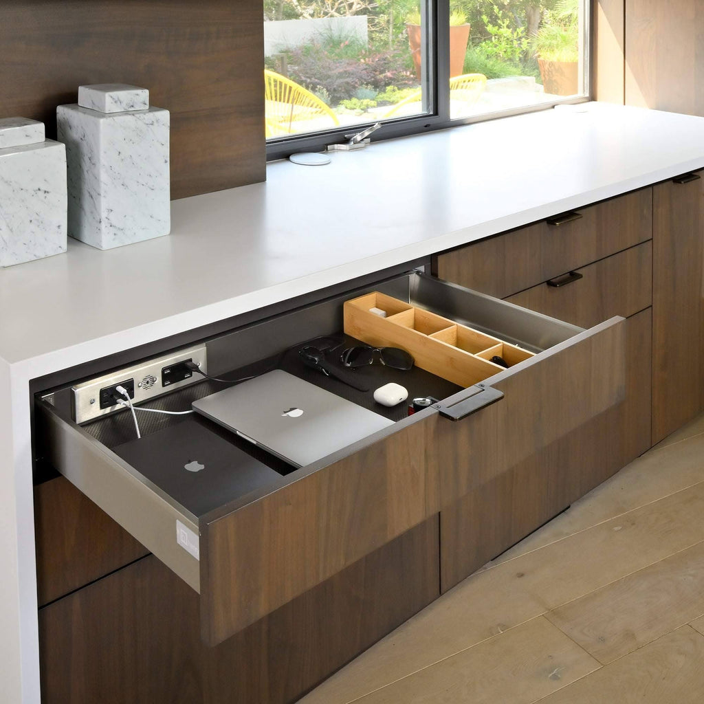 Black In-Drawer Outlet with 2 AC Outlets E2823
