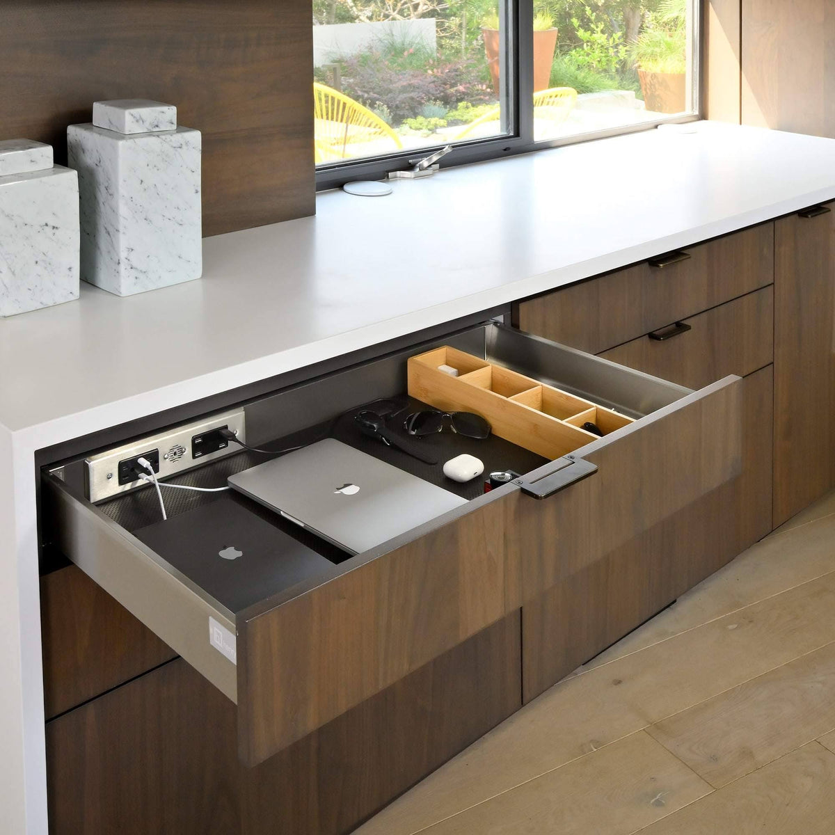 Black In-Drawer Outlet with 2 AC Outlets E2823