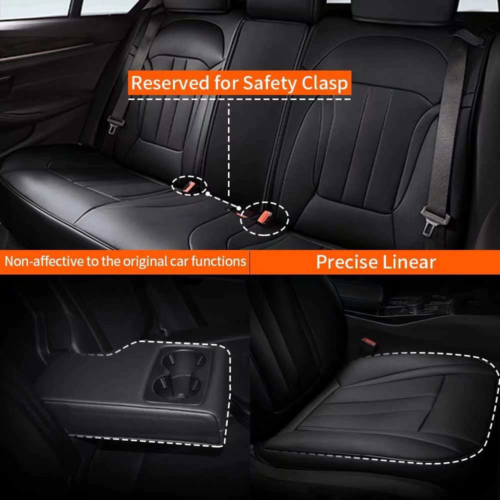 Black Faux Leather Front Seat Covers for Ford Escape V509