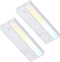 LED Under Cabinet Light, 12 Inch, 8W, Dimmable, Linkable, 3 Color Selectable, White Finish, Pack of 2 H237
